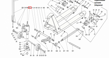 Гидроузел в сборе для тележек гидравлических RHP(BF) шток 35 мм (сталь) (Oil pump Assembly, B200)