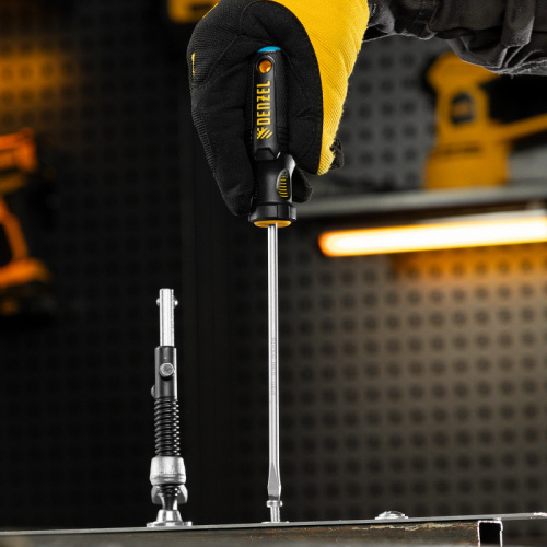 Отвертка, SL5x150 мм, S2, 3к рукоятка Denzel