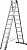 СИБИН 11 ступеней, со стабилизатором, алюминиевая, трехсекционная лестница (38833-11)