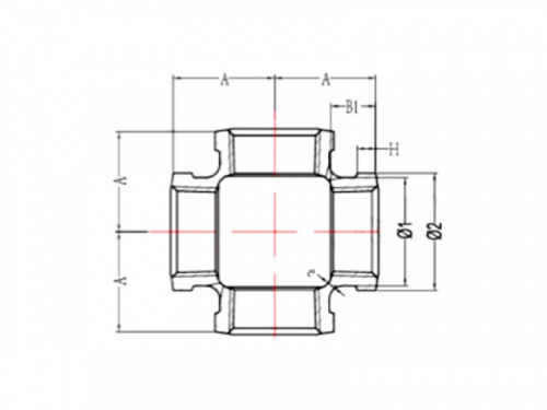 Крестовина 1" чугун оцинк., AV Engineering