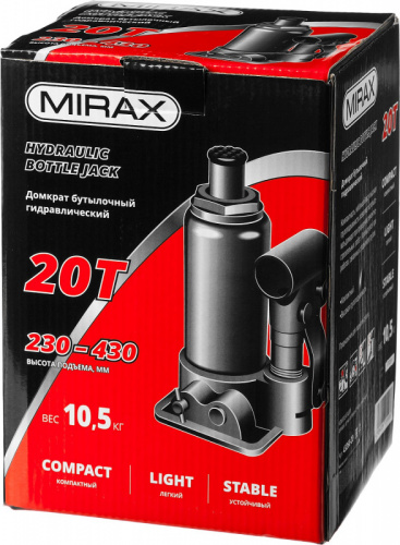 MIRAX 20т, 230-430 мм домкрат бутылочный гидравлический