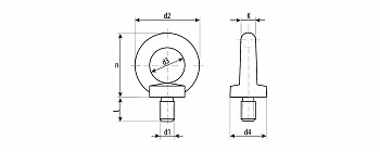 ЗУБР DIN 580 М8, кованый рым-болт, 25 шт, Профессионал (4-304315-08)