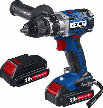 ЗУБР 20В бесщеточная дрель-шуруповерт, 2 АКБ (1,5Ач), в кейсе, Профессионал. DB-20 A5