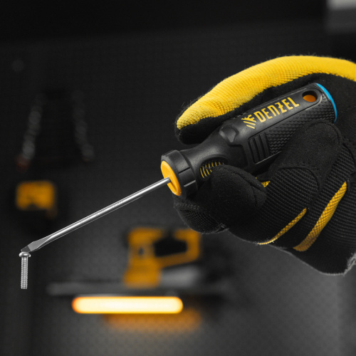 Отвертка, SL3х75 мм, S2, 3к рукоятка Denzel