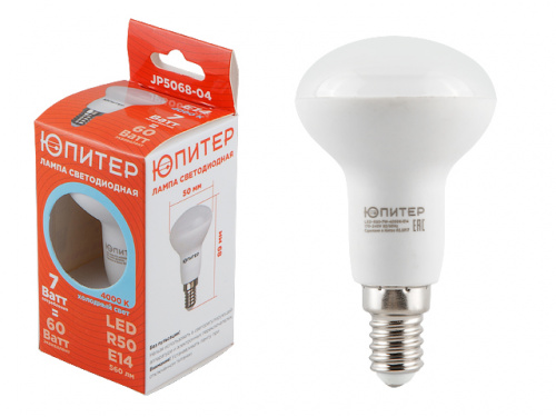 Лампа светодиодная R50 7 Вт 170-240В E14 4000К ЮПИТЕР