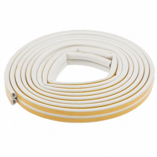 Уплотнитель, 12 м, профиль "D", белый Сибртех