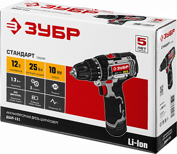 ДШЛ-121 дрель-шуруповерт в коробке, ЗУБР.