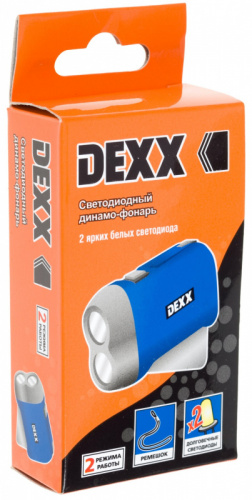DEXX 2 LED, ручной динамо-фонарь (56700)