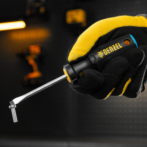 Отвертка, SL5x75 мм, S2, 3к рукоятка Denzel